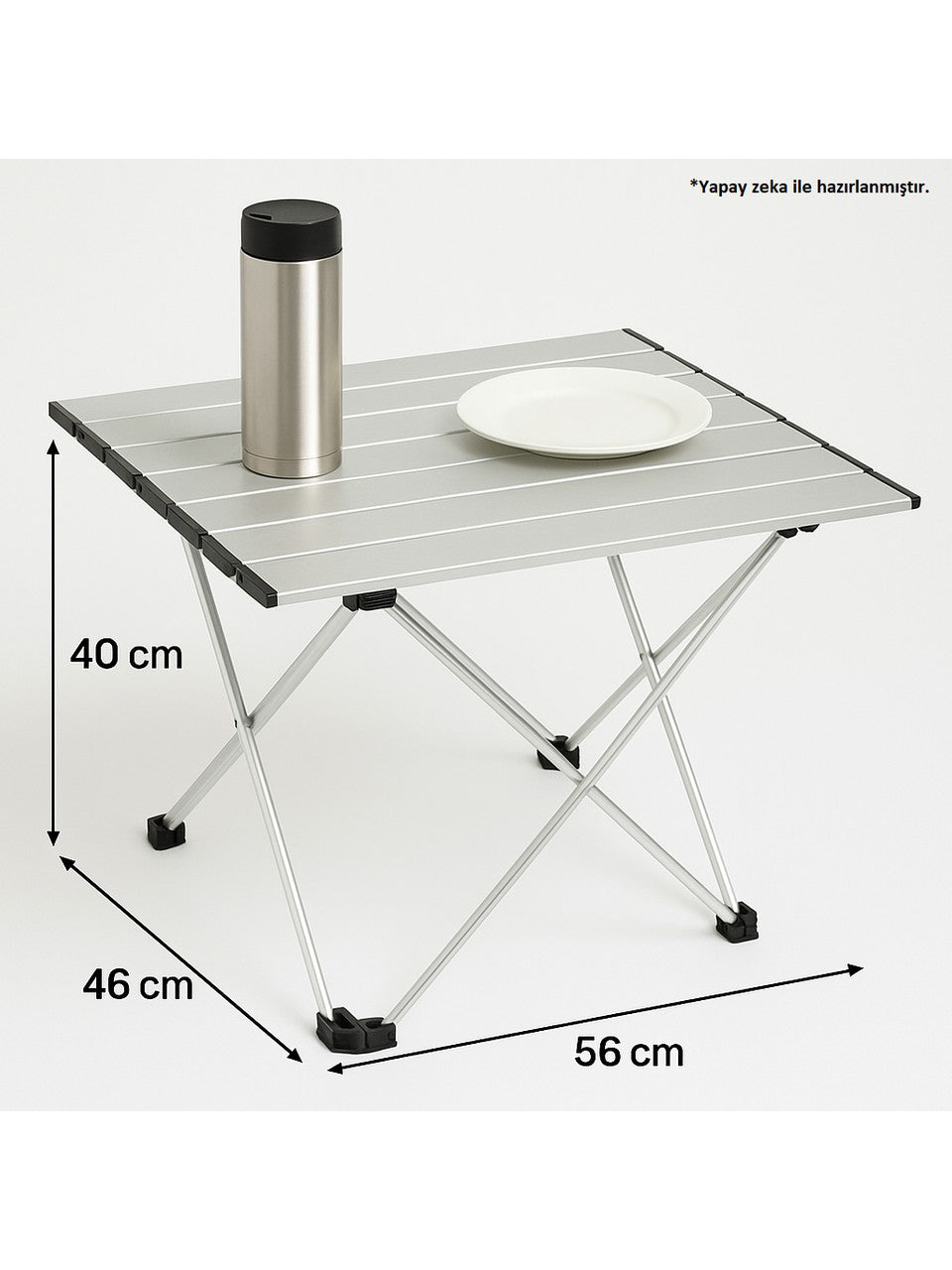 unicamping Katlanabilir Kamp Masası Alüminyum Küçük Boy Masa - 56x46x40 cm - 56 x 46 x 40 cm