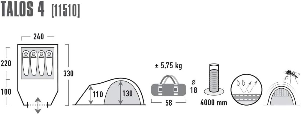 High Peak Talos 4 Kişilik Kamp Çadırı