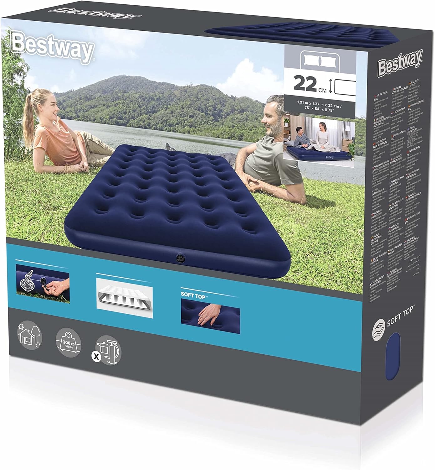 Bestway 191 x 137 x 22 cm Şişirilebilir Yatak (Ayak Pompası Hediyeli)