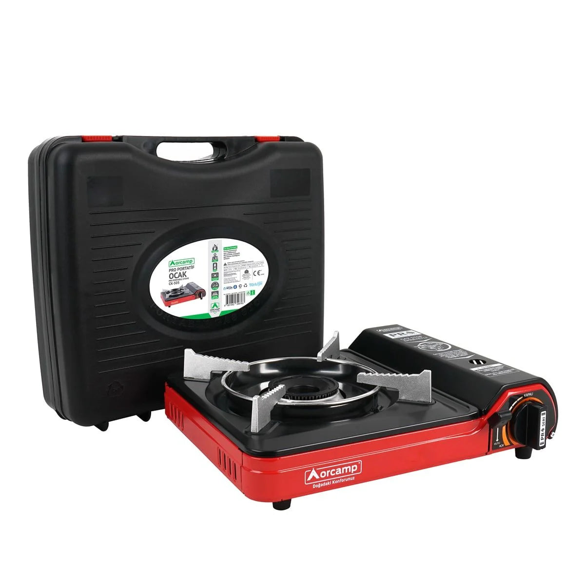 Orcamp Tekli Mini Portatif Ocak Kırmızı
