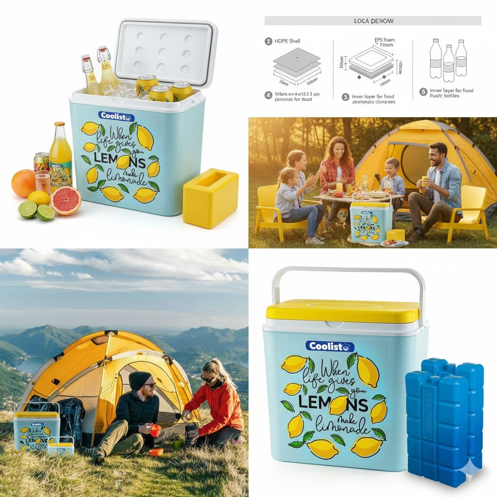 Coolist CLB24LM 24 Litre Limon Desenli Buzluk + 2 Adet 400GR. Buz Kaseti